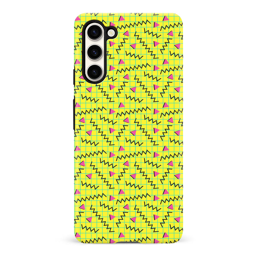 Samsung S23 Ultra Retro Graph Paper Phone Case - Yellow