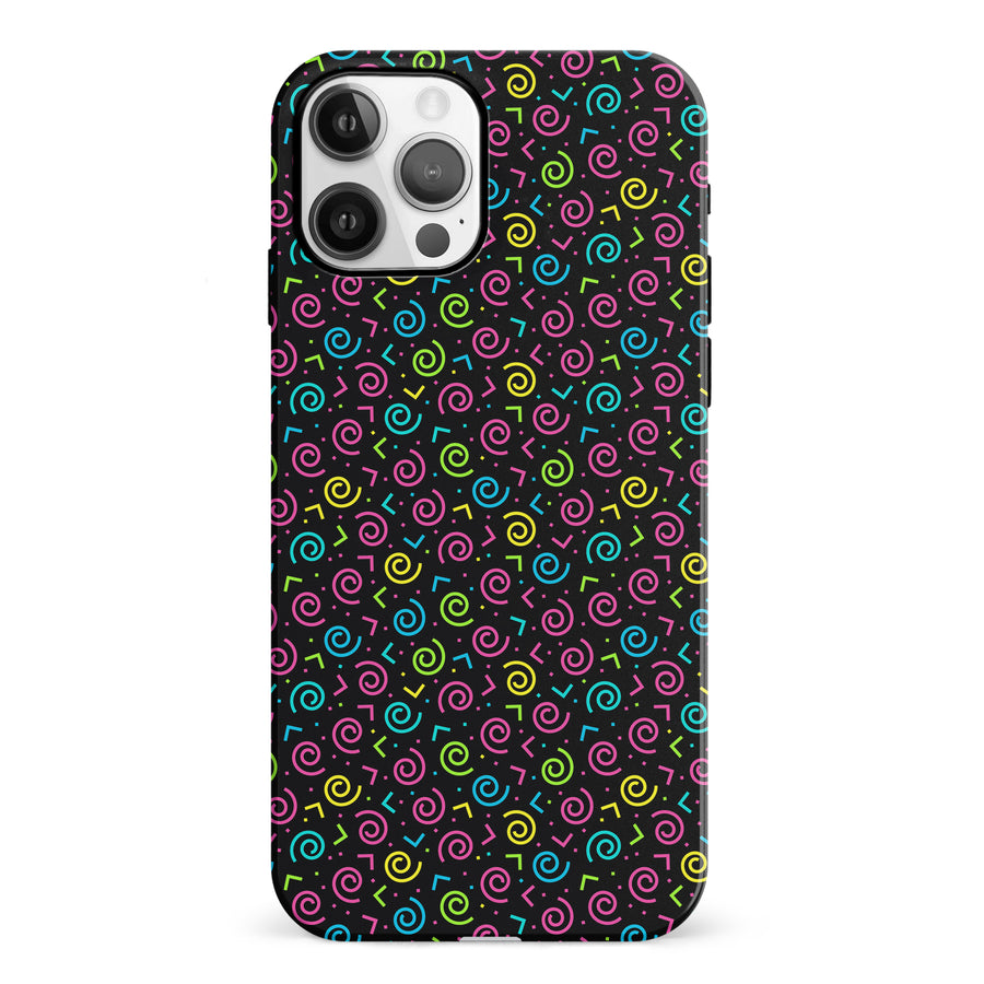 iPhone 12 90's Dance Party Phone Case in Black