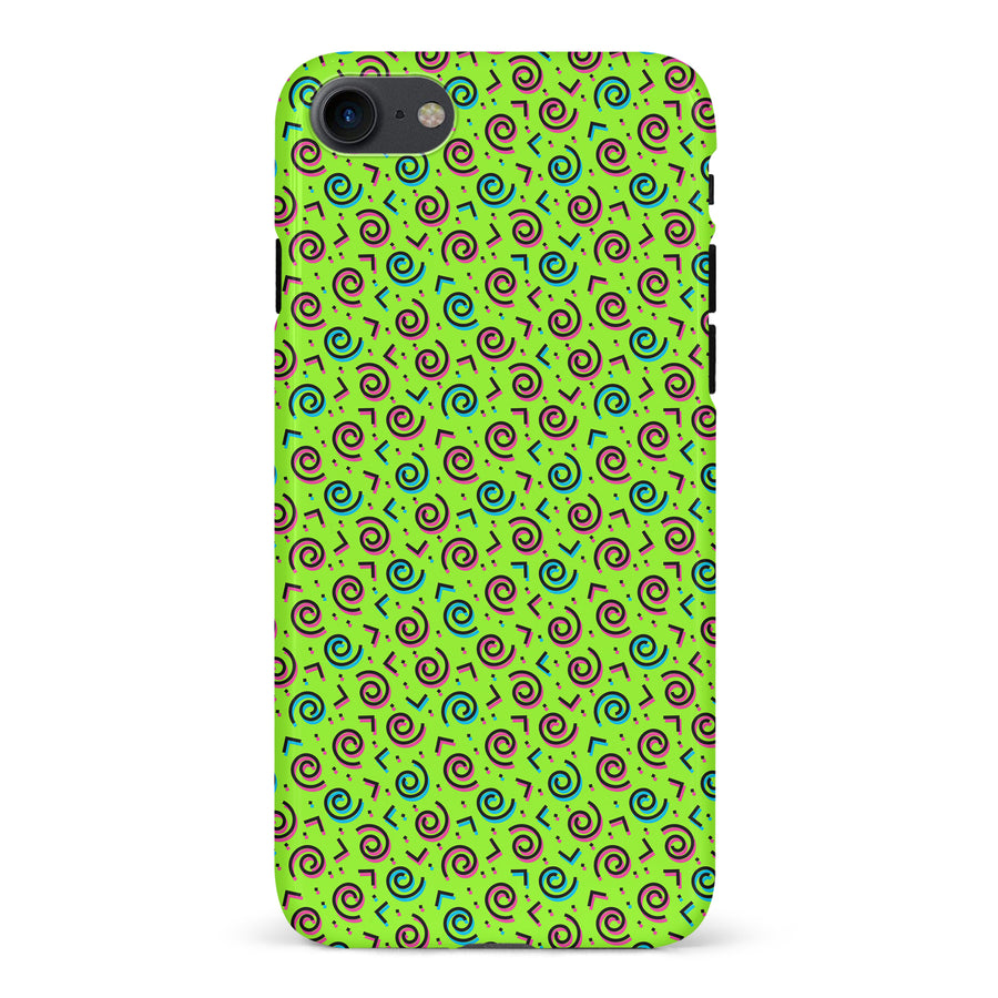 iPhone 7/8/SE 90's Dance Party Phone Case in Green