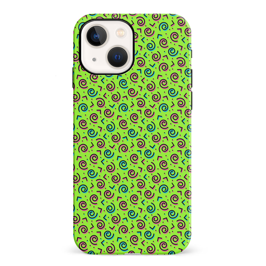 iPhone 13 90's Dance Party Phone Case in Green