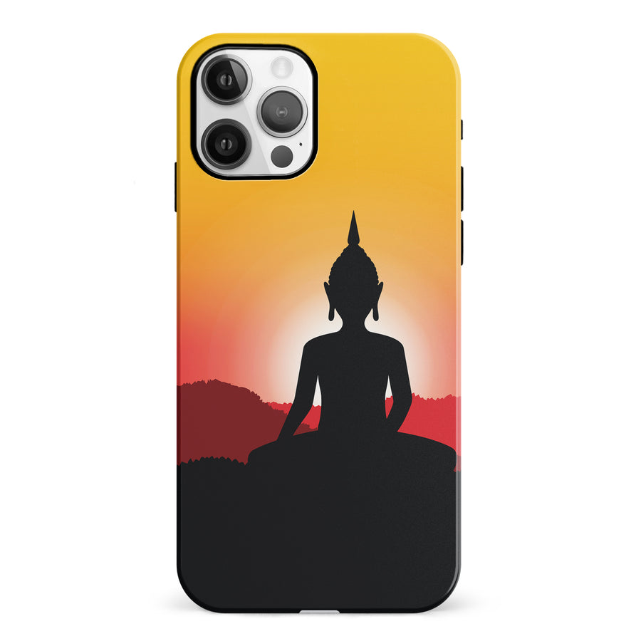 iPhone 12 Meditating Buddha Indian Phone Case in Yellow