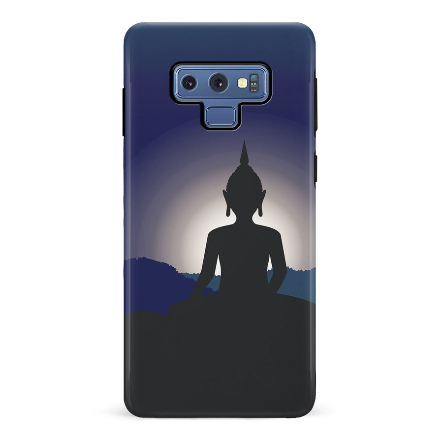 Samsung Galaxy Note 9 Meditating Buddha Indian Phone Case in Blue