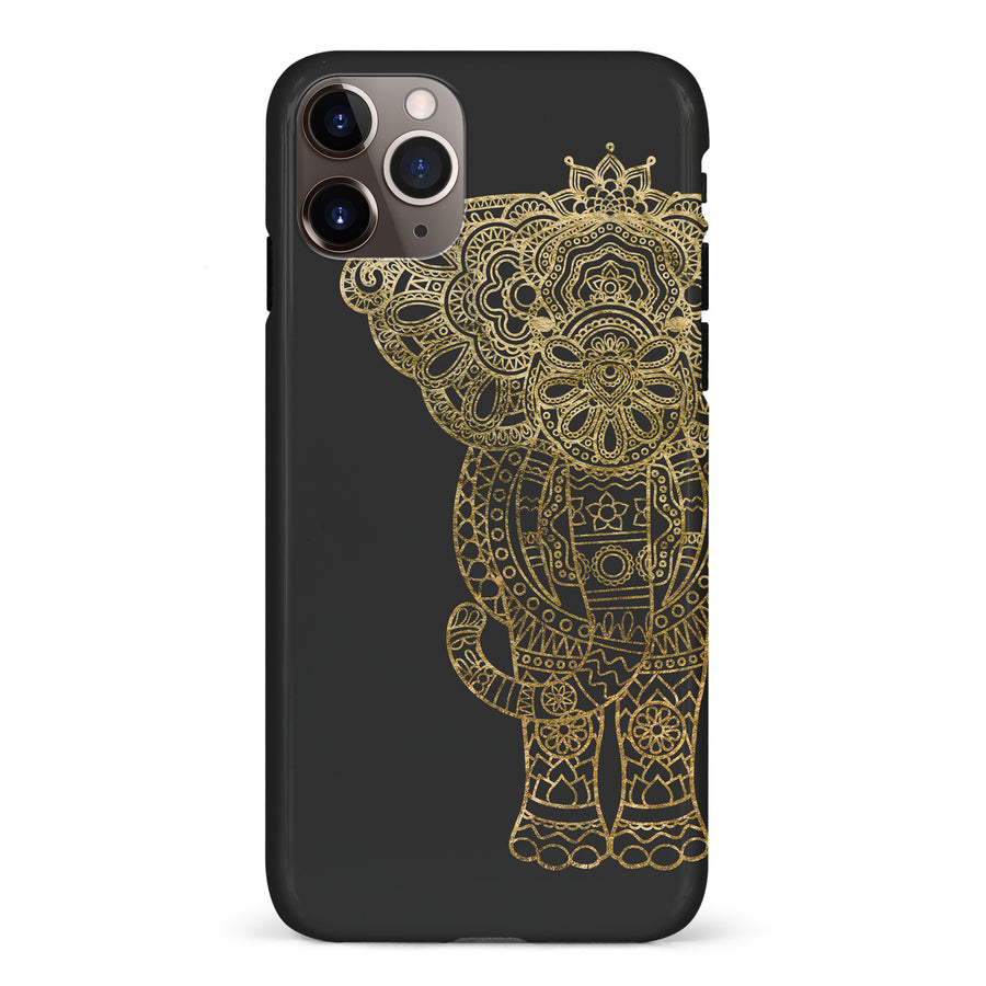 iPhone 11 Pro Max Indian Elephant Phone Case in Black
