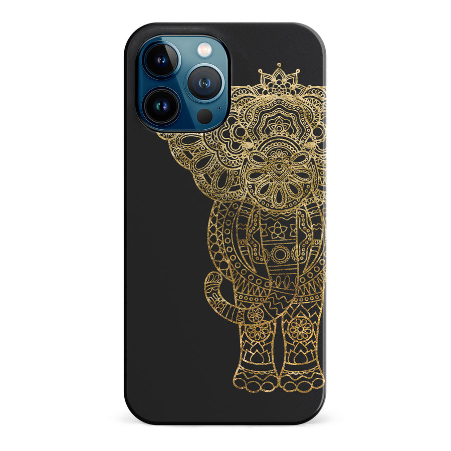 iPhone 12 Pro Max Indian Elephant Phone Case in Black