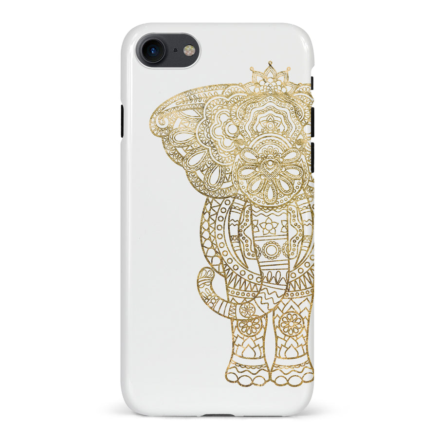 iPhone 7/8/SE Indian Elephant Phone Case in White