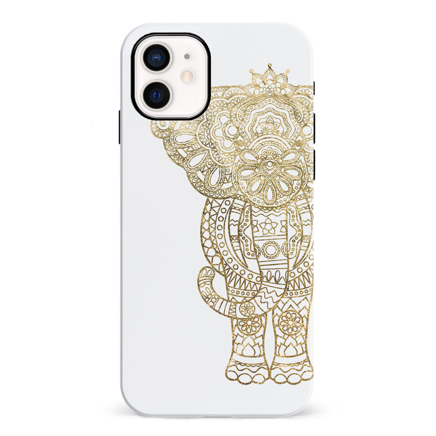 iPhone 12 Mini Indian Elephant Phone Case in White