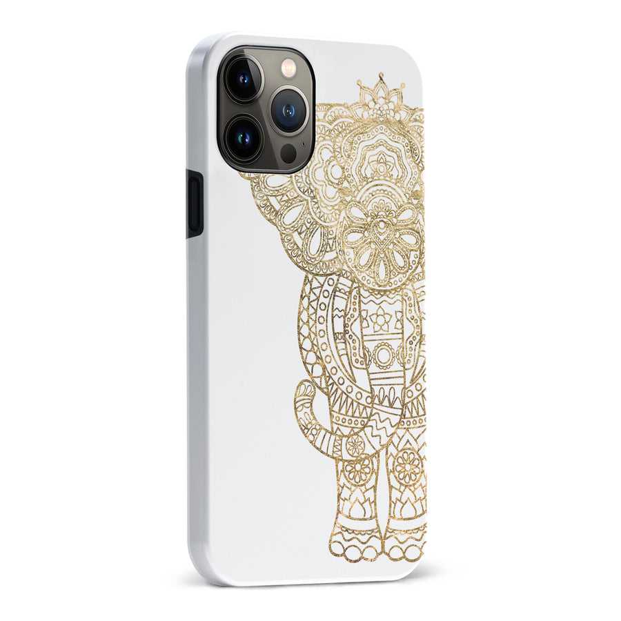 iPhone 13 Pro Max Indian Elephant Phone Case in White