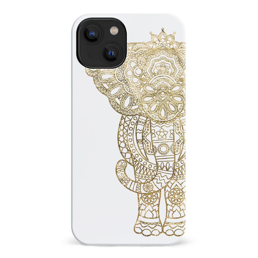 iPhone 14 Indian Elephant Phone Case in White