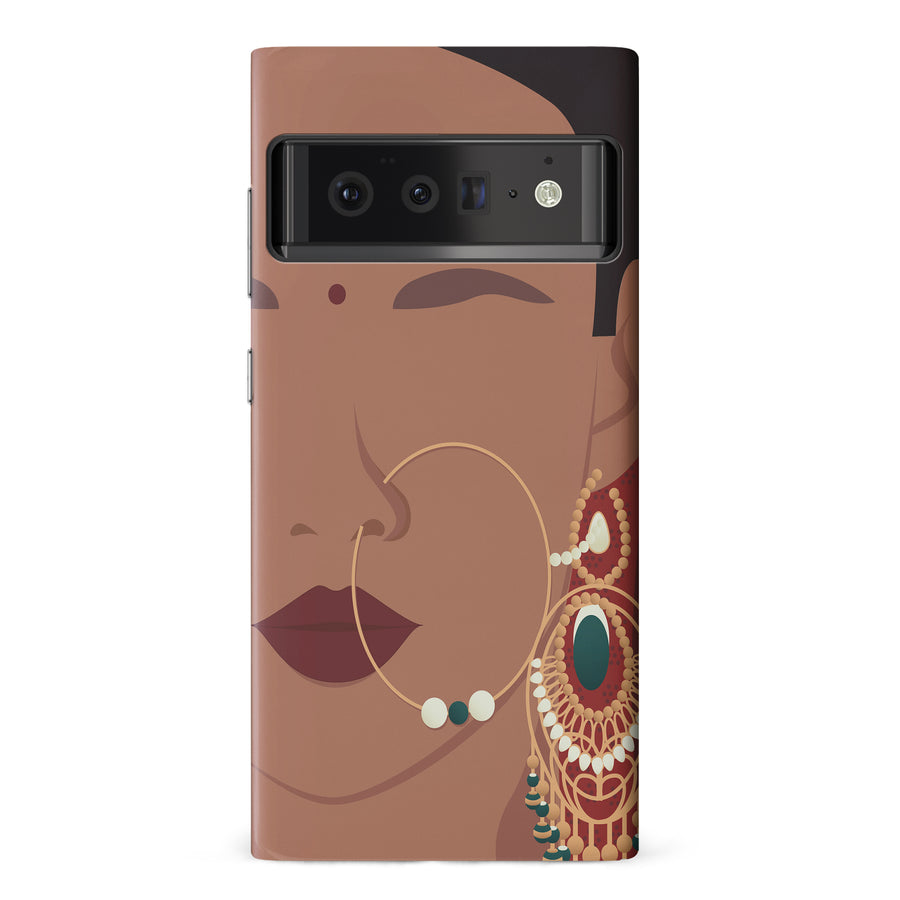 Google Pixel 6 Pro Punjabi Kudi Indian Phone Case in Brown