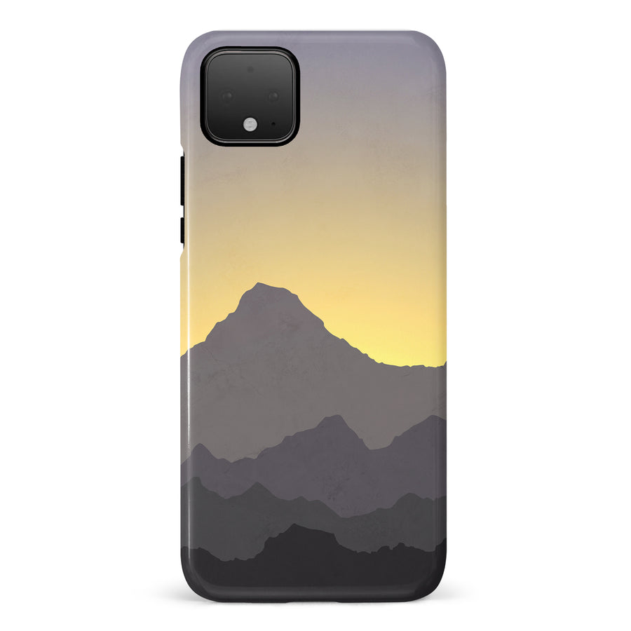 Google Pixel 4 Mountains Silhouettes Phone Case in Purple