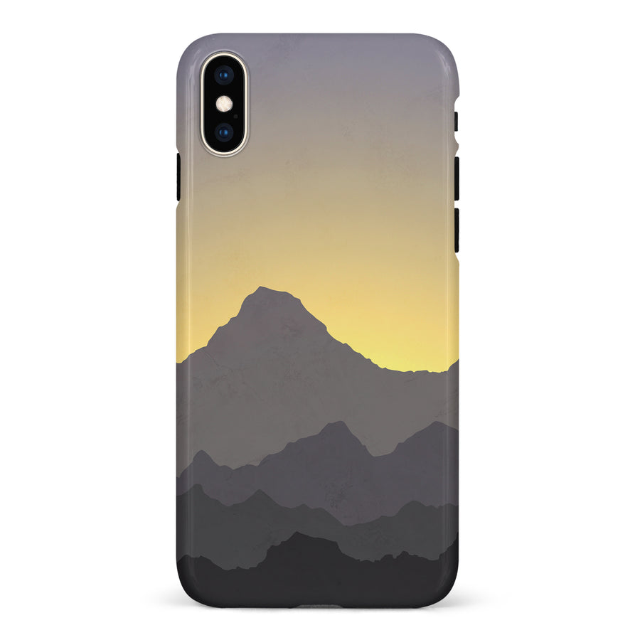 iPhone XS Max Mountains Silhouettes Phone Case in Purple