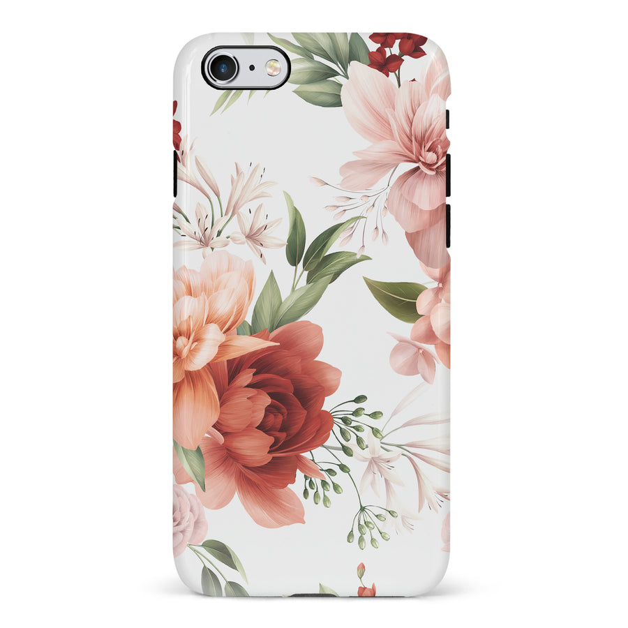 iPhone 6 peonies one phone case in white