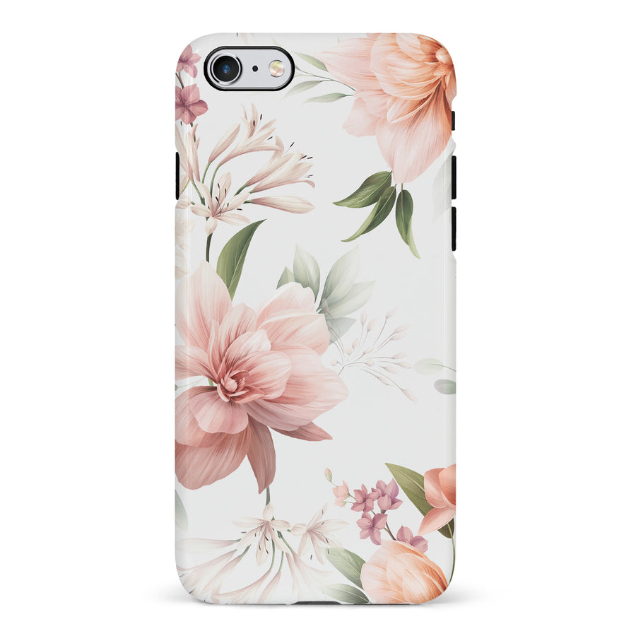 iPhone 6 Peonies Two Phone Case in White