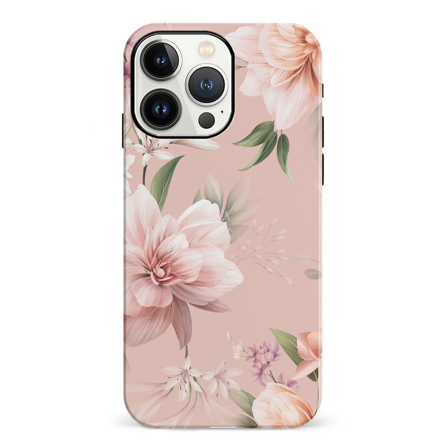 iPhone 13 Pro Peonies Two Floral Phone Case in Pink