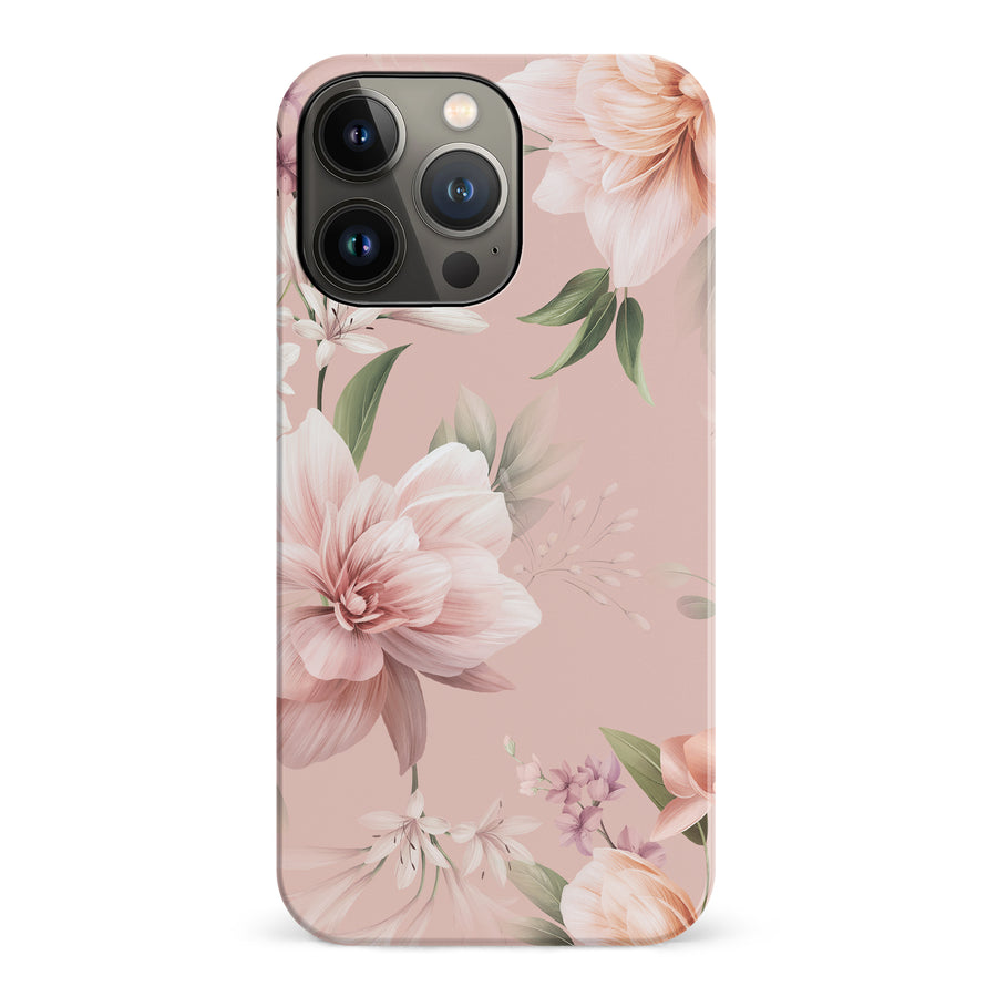 iPhone 14 Pro Peonies Two Floral Phone Case in Pink
