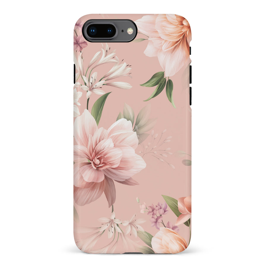 iPhone 7 Plus / 8 Plus Peonies Two Floral Phone Case in Pink