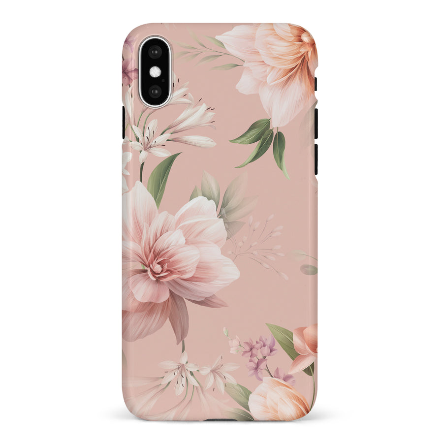 iPhone X/XS Peonies Two Floral Phone Case in Pink