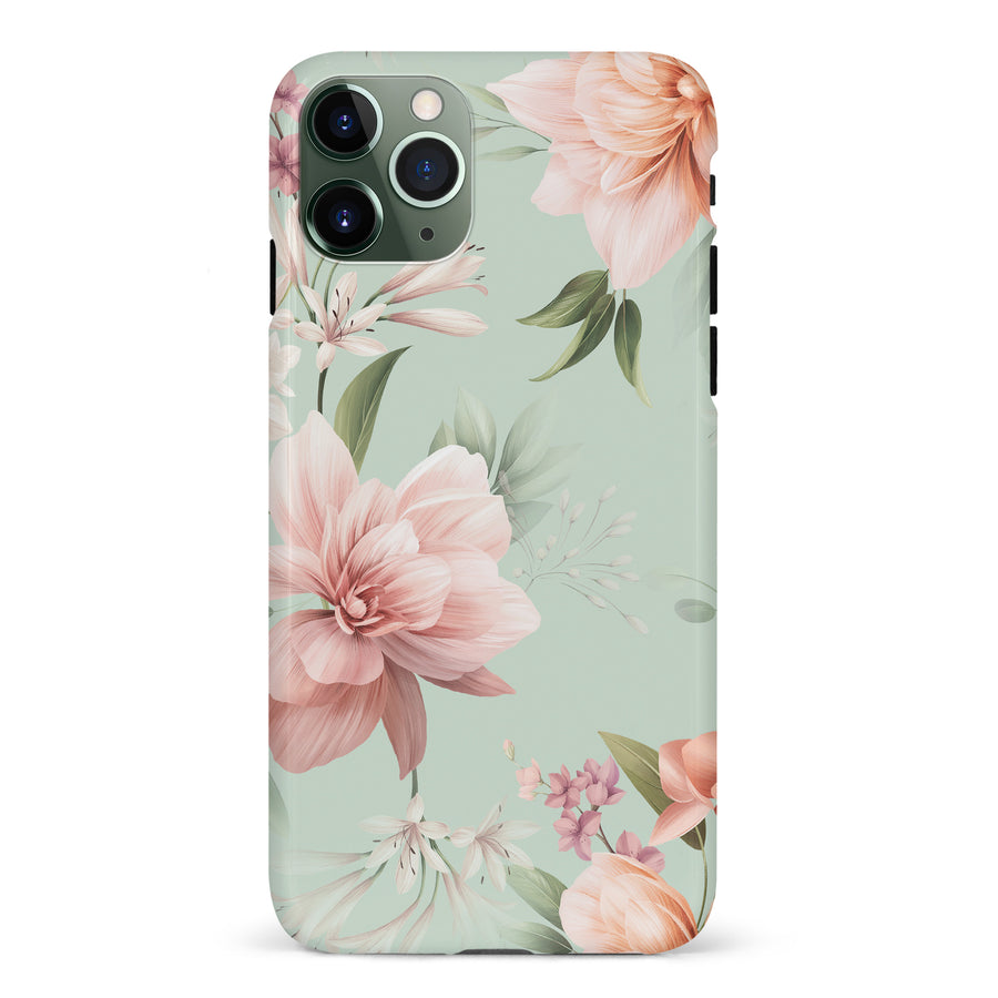 iPhone 11 Pro Peonies Two Floral Phone Case in Green