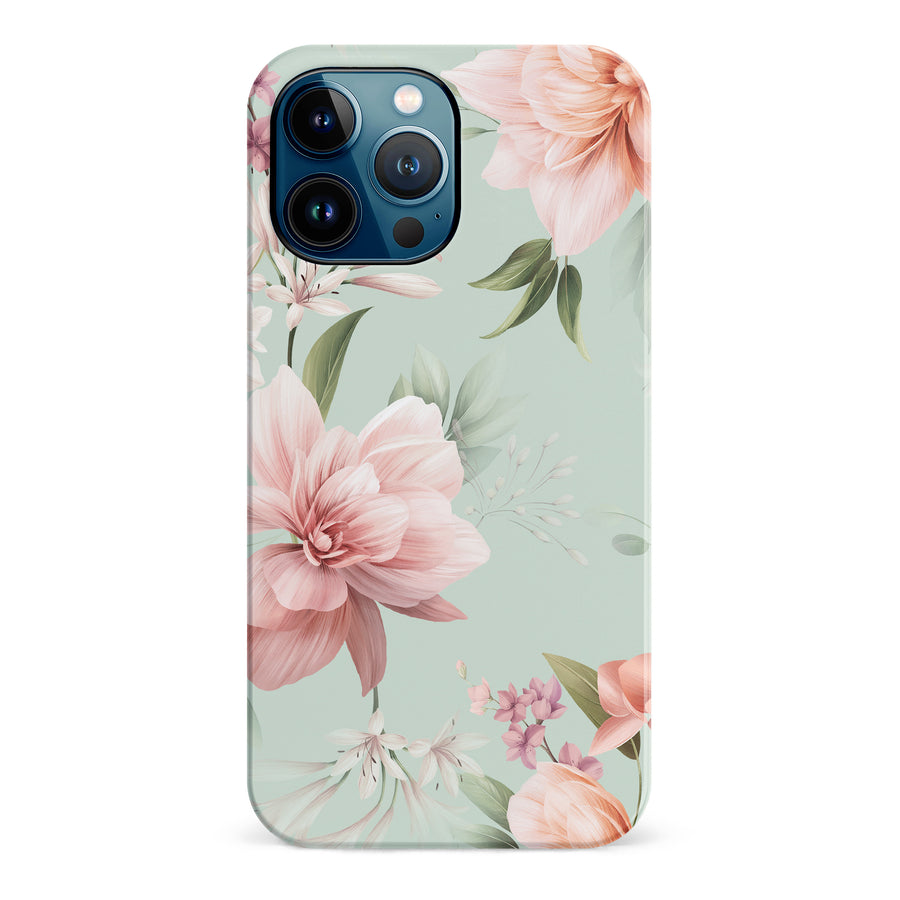 iPhone 12 Pro Max Peonies Two Floral Phone Case in Green