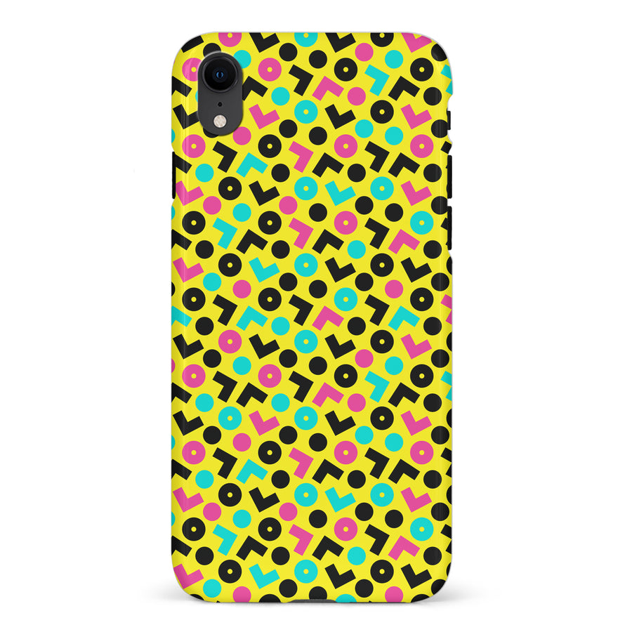 iPhone XR 90's Geometry Phone Case in Yellow