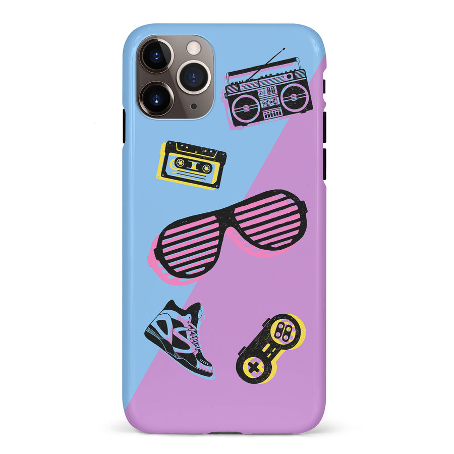 iPhone 11 Pro Max The Rad 90's Phone Case in Blue/Purple