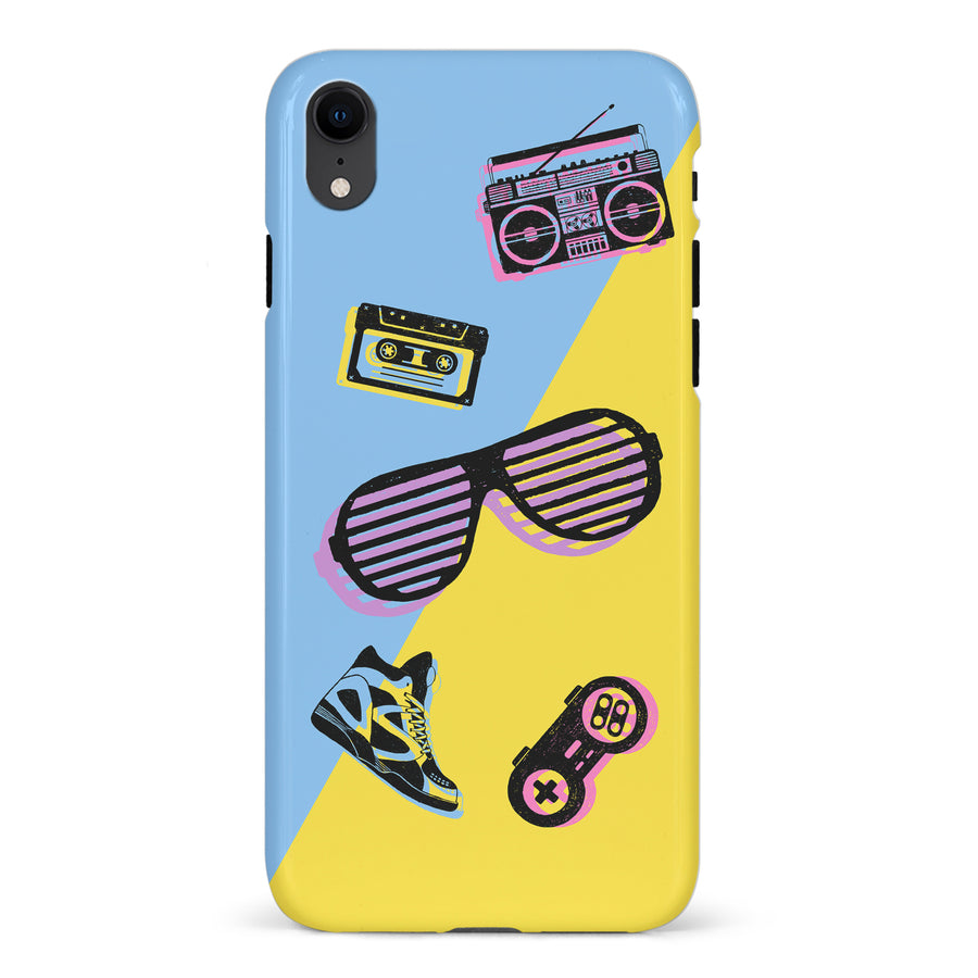 iPhone XR The Rad 90's Phone Case in Blue/Yellow