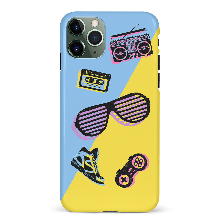 iPhone 11 Pro The Rad 90's Phone Case in Blue/Yellow