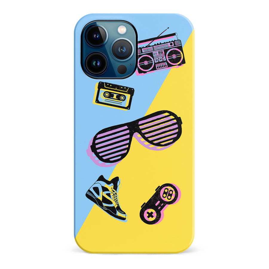 iPhone 12 Pro Max The Rad 90's Phone Case in Blue/Yellow