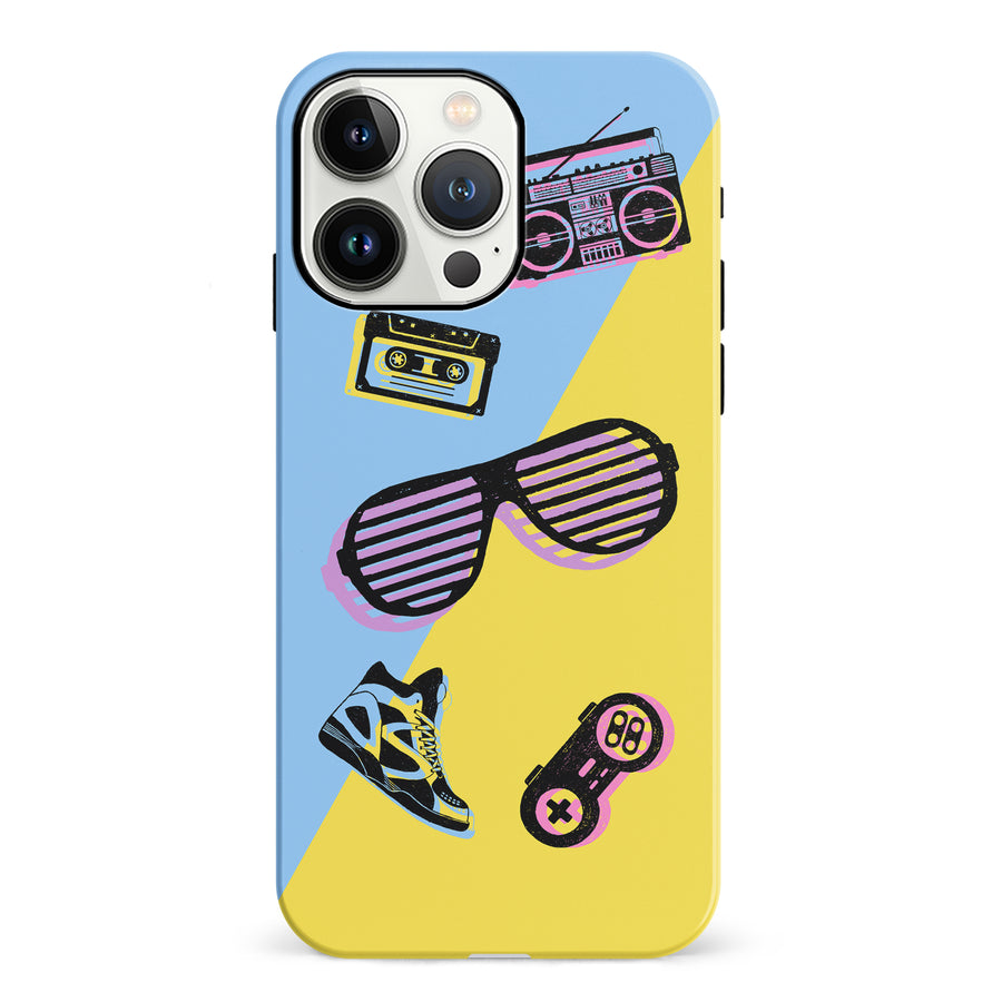 iPhone 13 Pro The Rad 90's Phone Case in Blue/Yellow