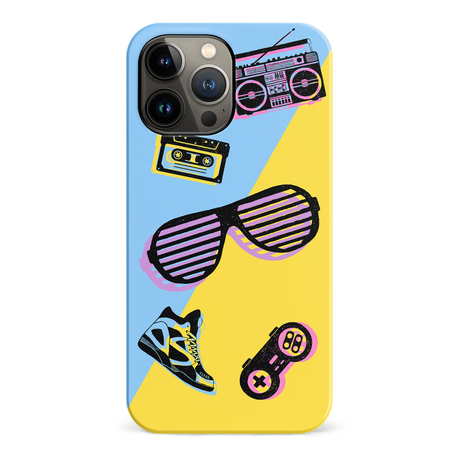 iPhone 13 Pro Max The Rad 90's Phone Case in Blue/Yellow
