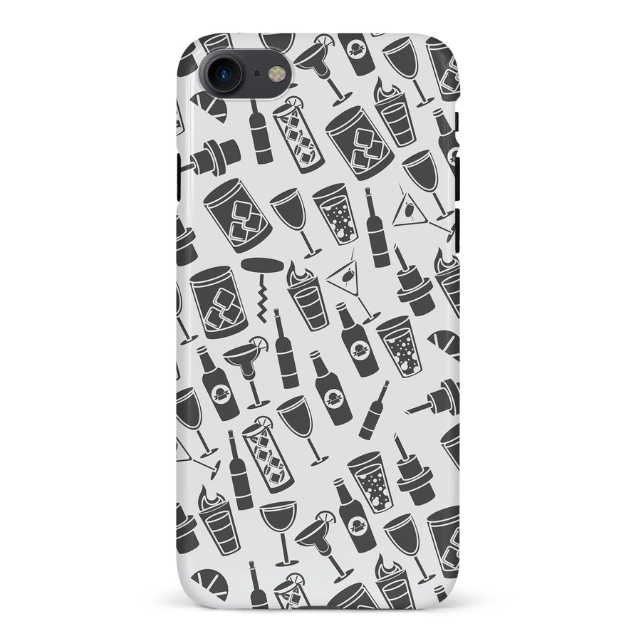 iPhone 7/8/SE Cocktails & Dreams Phone Case in White