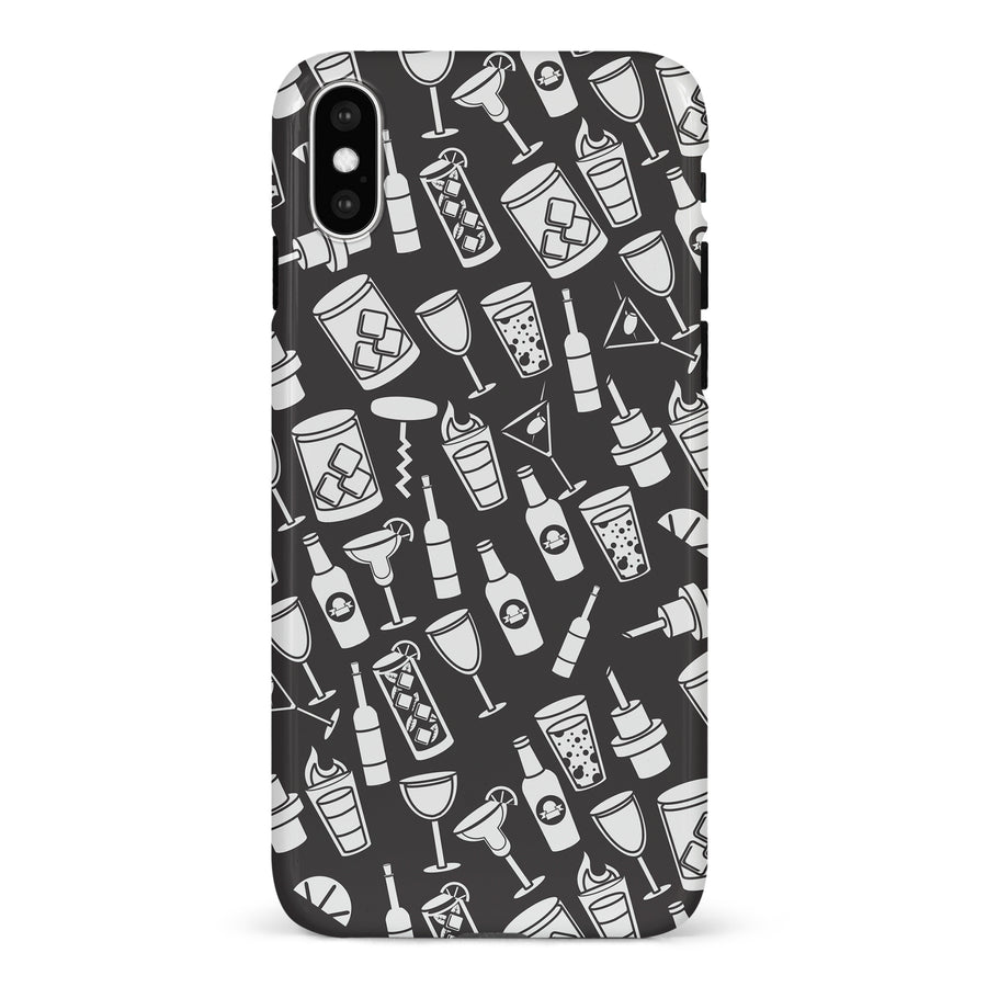 iPhone X/XS Cocktails & Dreams Phone Case in Black