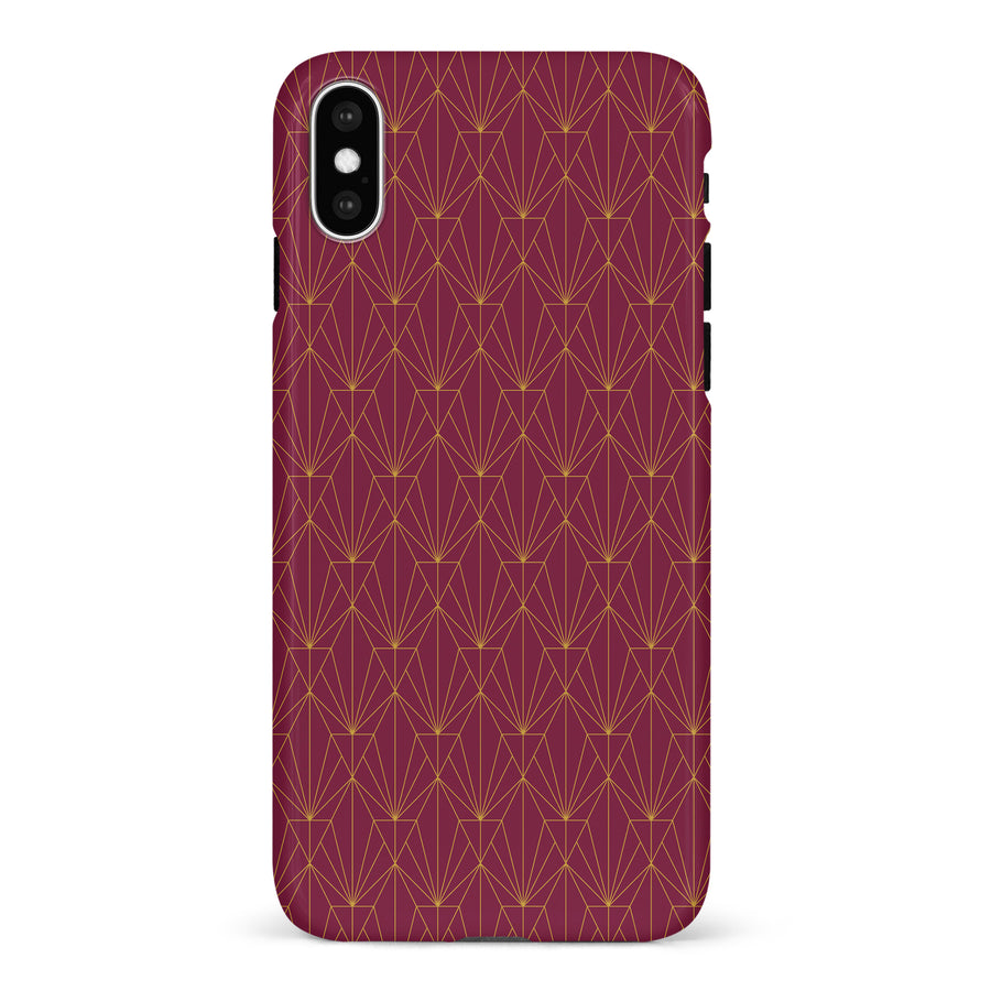 iPhone X/XS Showcase Art Deco Phone Case in Maroon