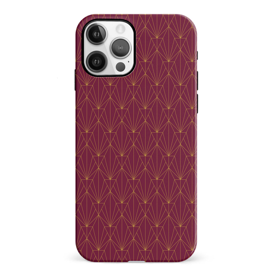 iPhone 12 Showcase Art Deco Phone Case in Maroon