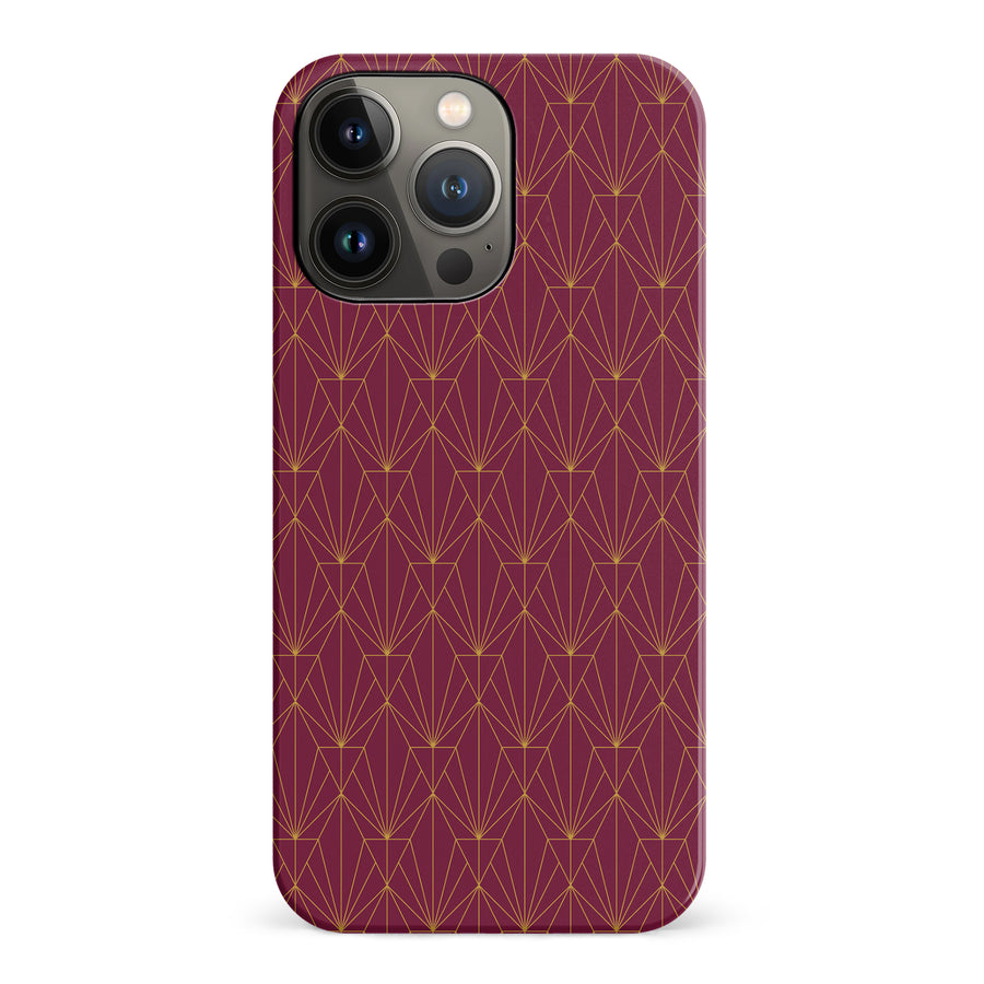 iPhone 14 Pro Showcase Art Deco Phone Case in Maroon