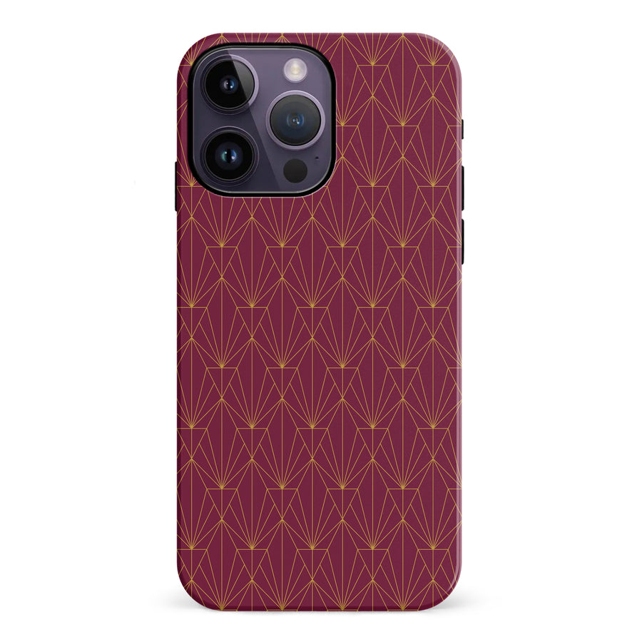 iPhone 14 Pro Max Showcase Art Deco Phone Case in Maroon
