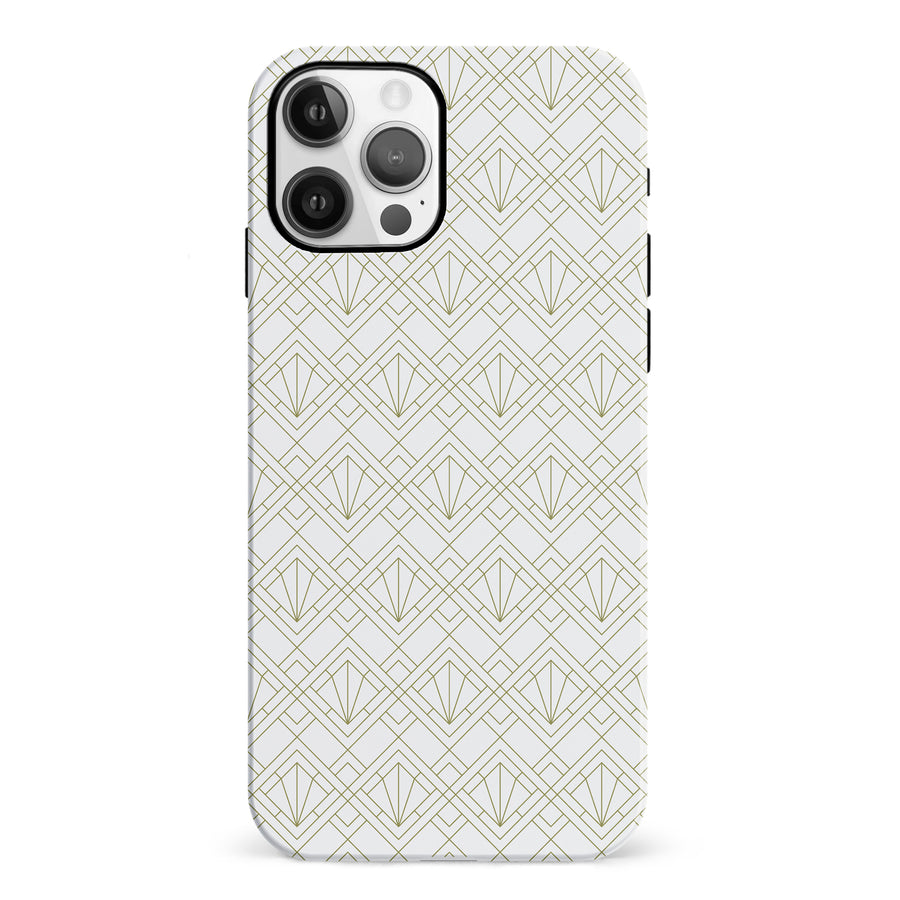 iPhone 12 Showcase Art Deco Phone Case in White
