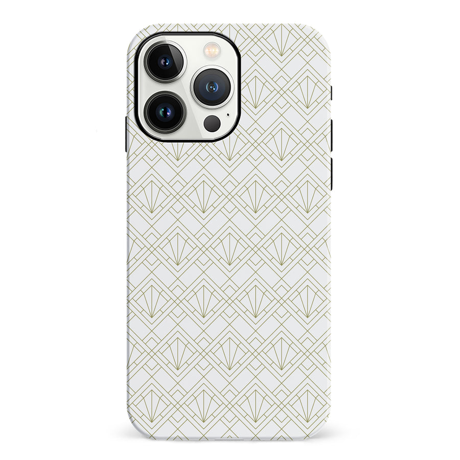 iPhone 13 Pro Showcase Art Deco Phone Case in White