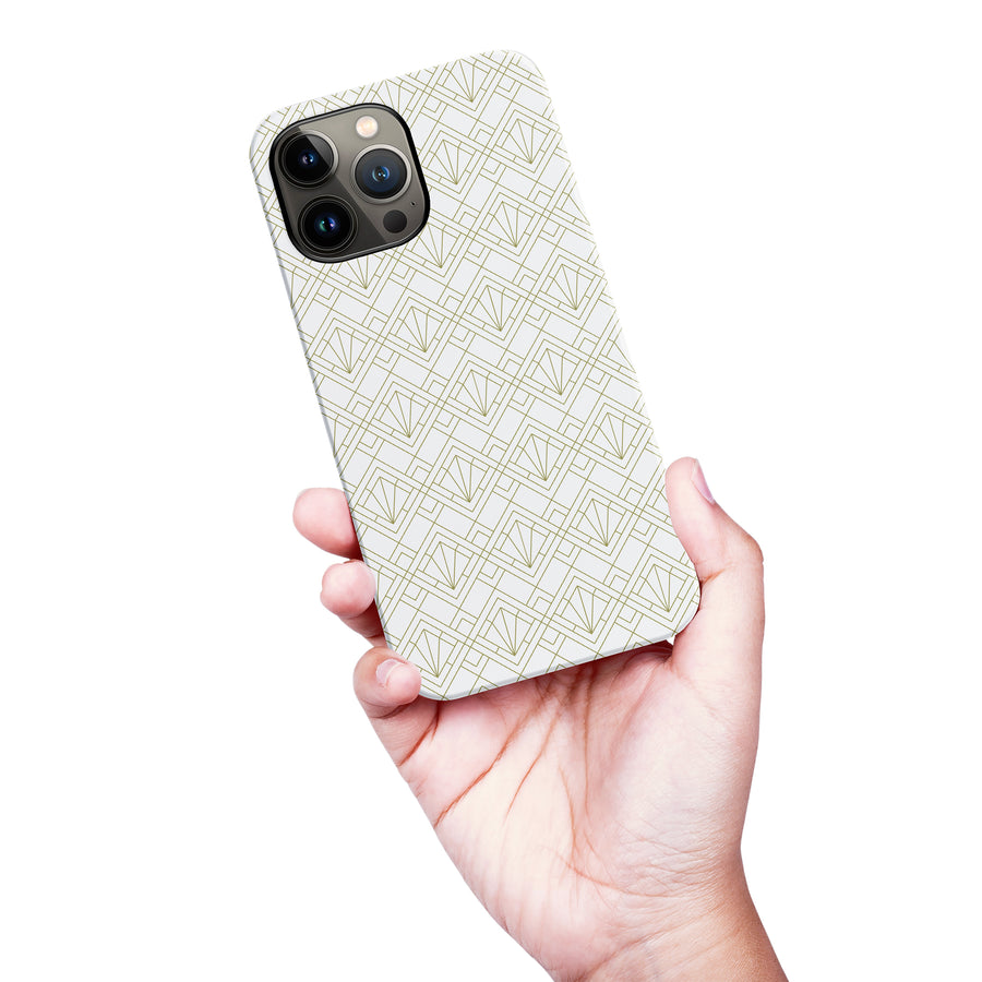 iPhone 13 Pro Max Showcase Art Deco Phone Case in White