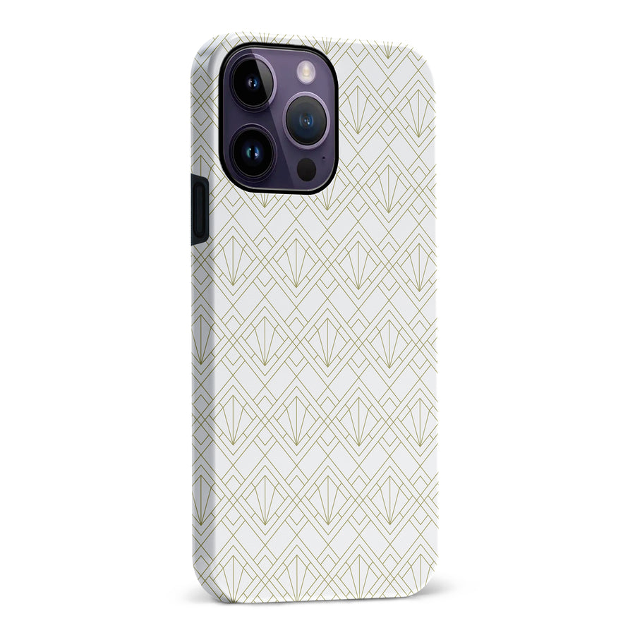 iPhone 14 Pro Max Iconic Art Deco Phone Case in White