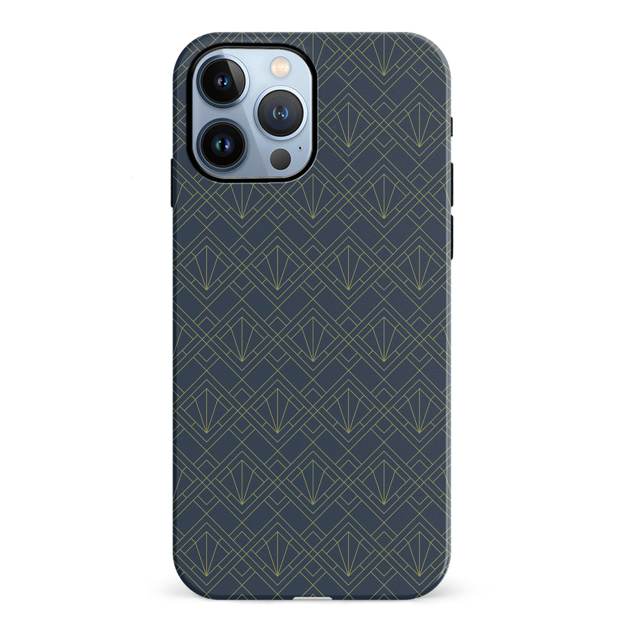 iPhone 13 Pro Max Iconic Art Deco Phone Case in Blue