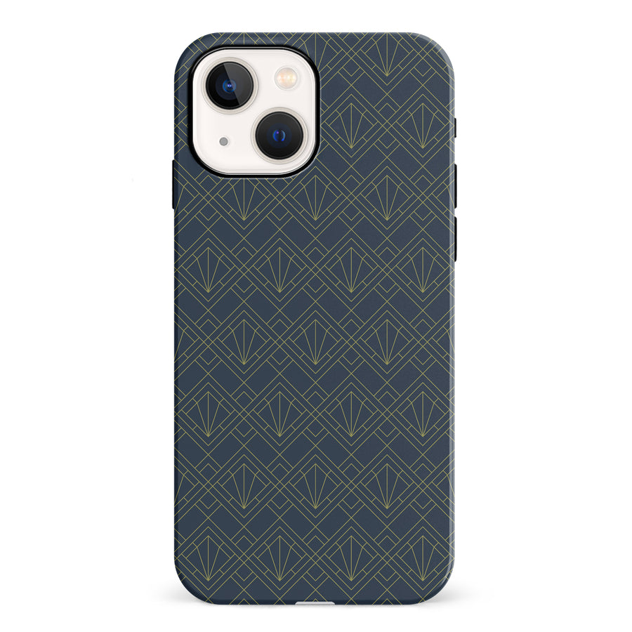 iPhone 14 Pro Iconic Art Deco Phone Case in Blue