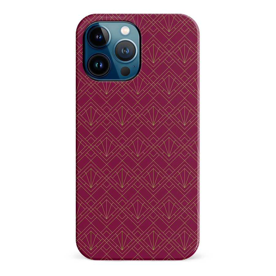 iPhone 12 Pro Max Iconic Art Deco Phone Case in Maroon