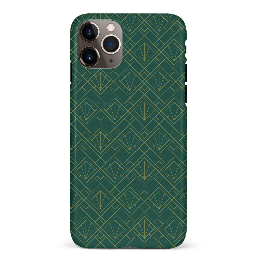 iPhone 11 Pro Max Iconic Art Deco Phone Case in Green