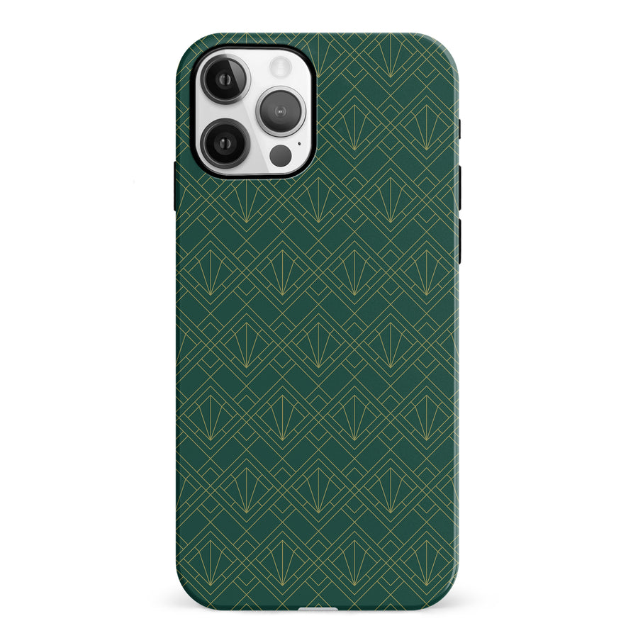 iPhone 12 Iconic Art Deco Phone Case in Green