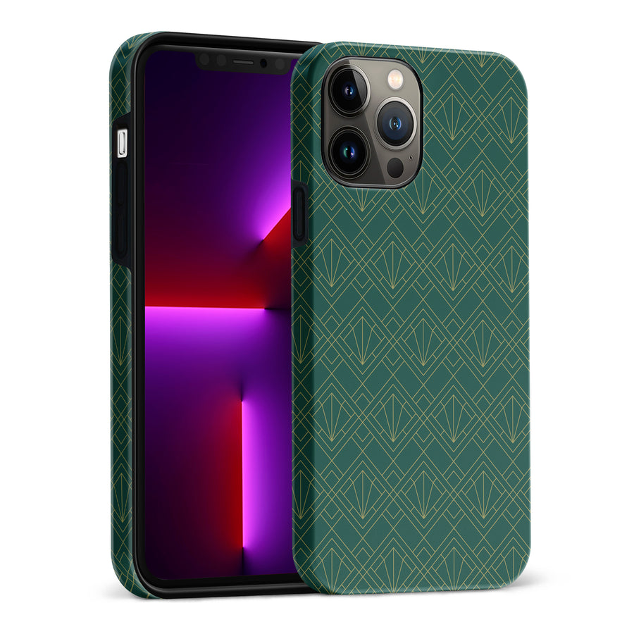 iPhone 13 Pro Max Iconic Art Deco Phone Case in Green