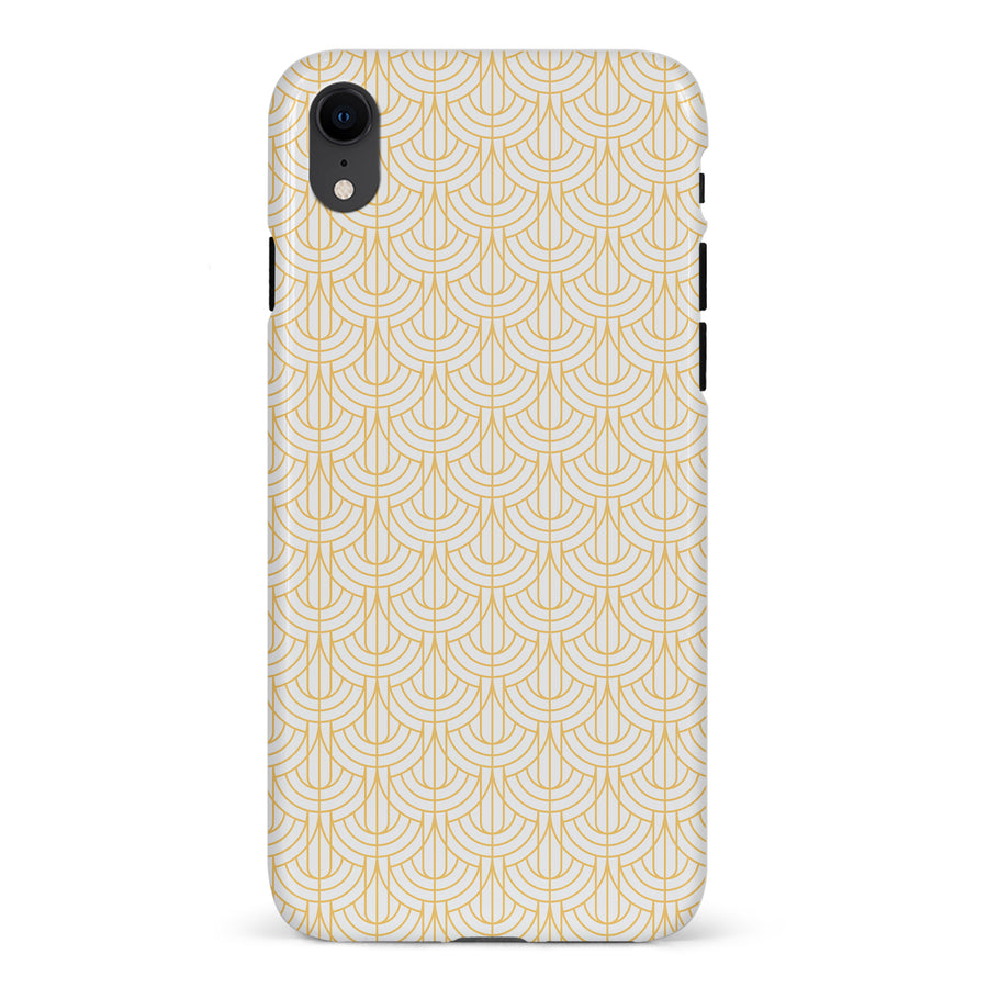 iPhone XR Curved Art Deco Phone Case in White