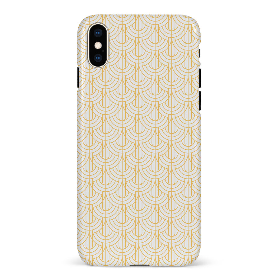 iPhone XS Max Curved Art Deco Phone Case in White