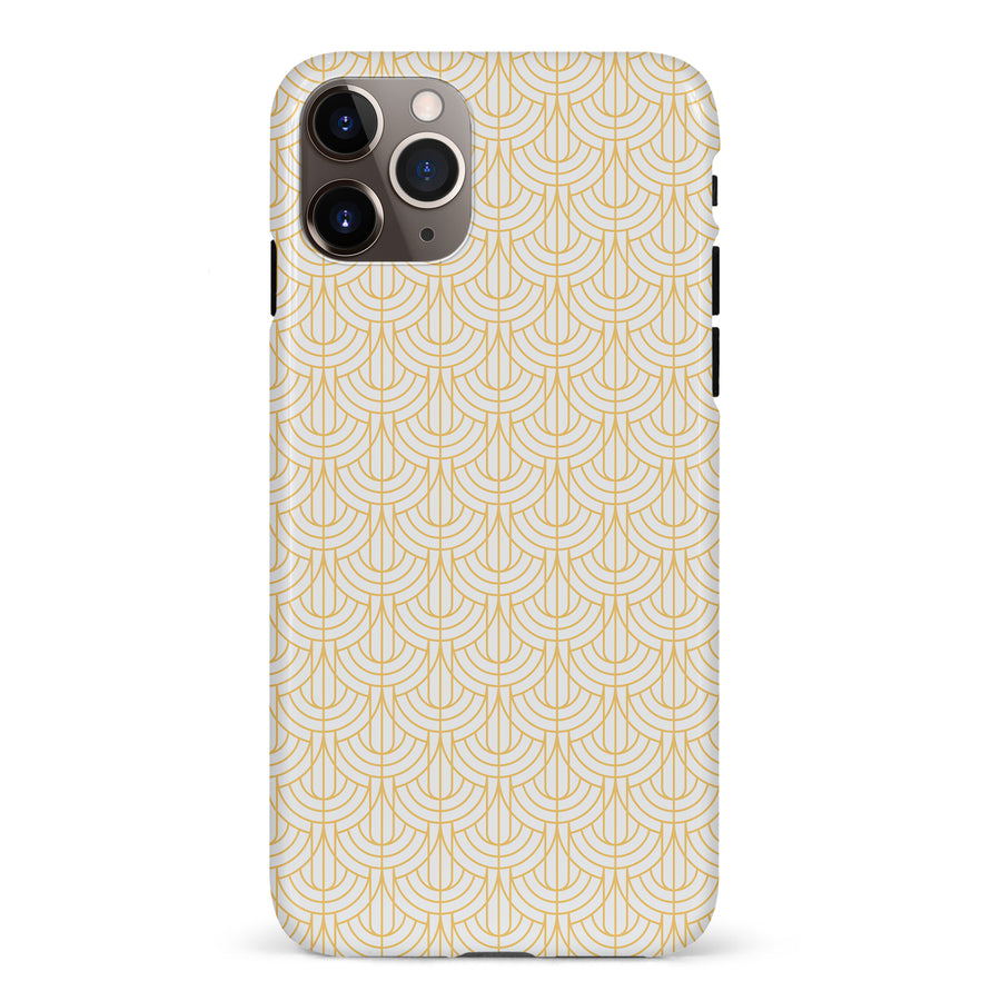 iPhone 11 Pro Max Curved Art Deco Phone Case in White