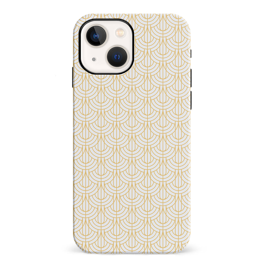 iPhone 13 Curved Art Deco Phone Case in White